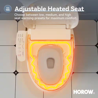 21 In. Heightened 1.1/1.6 GPF Dual Flush Elongated Toilet in White Flush with Smart Bidet Seat, 2-Piece