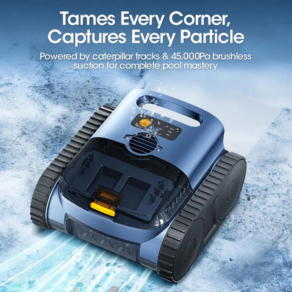 Upgrade Cordless Robotic Pool Cleaner – Wireless Battery Pool Cleaner with Sonar Navigation, Auto-Path Planning, Wall & Waterline Climbing, Tangle-Free Design for In-Ground / Above-Ground Pools