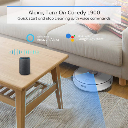 L900W Robot Vacuum, Robotic Vacuum Cleaner and Mop with LIDAR Navigation, Precision AI Mapping and Intelligent Mopping, 2700Pa Suction Z-Zag Routing, Carpets Boost, No-Go Zones, Wi-Fi Connected