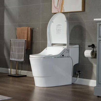 Revel One Piece 1.1GPF/1.6 GPF Dual Flush Elongated Toilet with Advance Smart Bidet Toilet in White