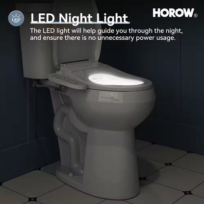 21 In. Heightened 1.1/1.6 GPF Dual Flush Elongated Toilet in White Flush with Smart Bidet Seat, 2-Piece