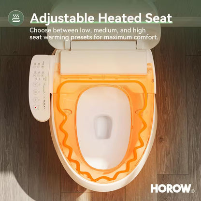 21 In. Extra Tall 2-Piece 1.28 GPF Single Flush Elongated Toilet in White Flush with Smart Bidet Seat