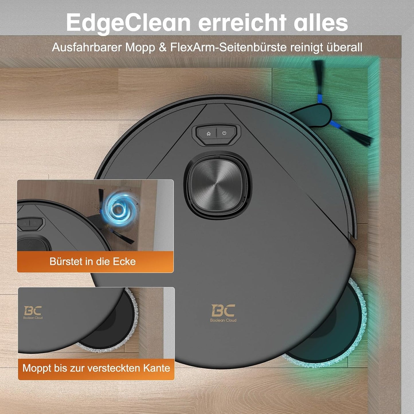 Bcdroid A10 Ultra Robot Vacuum and Mop, 25,000Pa Suction, Triple Lift System, Self-Emptying, Self-Refilling, All-In-One Self-Cleaning Station, AI Obstacle Avoidance
