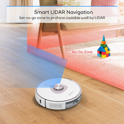L900W Robot Vacuum, Robotic Vacuum Cleaner and Mop with LIDAR Navigation, Precision AI Mapping and Intelligent Mopping, 2700Pa Suction Z-Zag Routing, Carpets Boost, No-Go Zones, Wi-Fi Connected