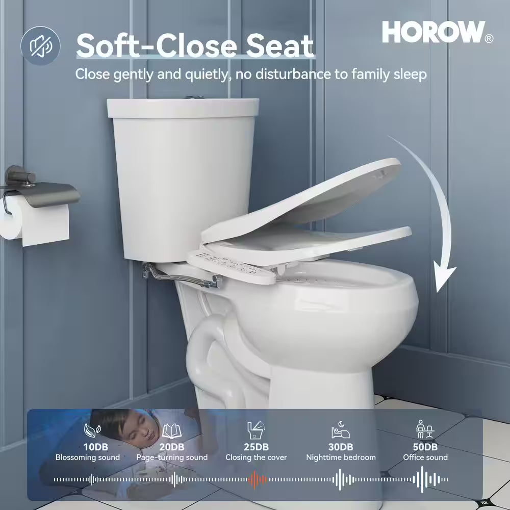 21 In. Heightened 1.1/1.6 GPF Dual Flush Elongated Toilet in White Flush with Smart Bidet Seat, 2-Piece
