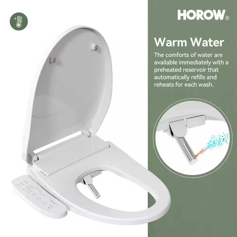 21 In. Extra Tall 2-Piece 1.28 GPF Single Flush Elongated Toilet in White Flush with Smart Bidet Seat