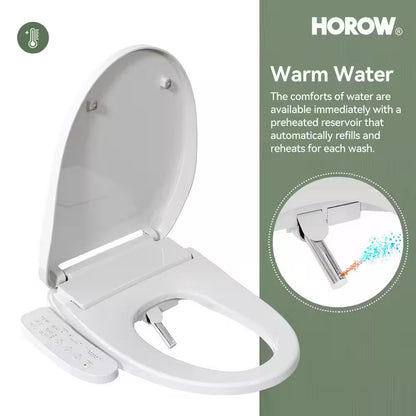 21 In. Extra Tall 2-Piece 1.28 GPF Single Flush Elongated Toilet in White Flush with Smart Bidet Seat