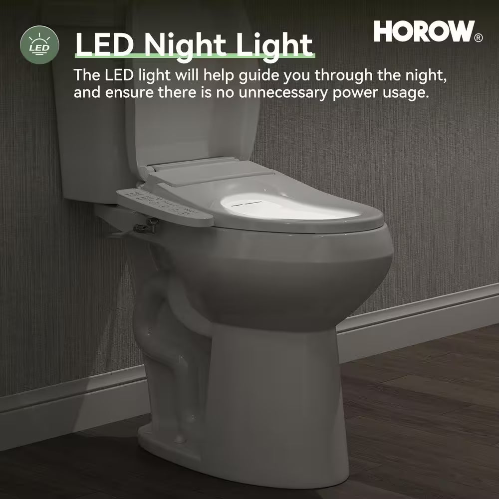 21 In. Extra Tall 2-Piece 1.28 GPF Single Flush Elongated Toilet in White Flush with Smart Bidet Seat