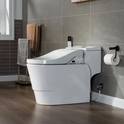 Revel One Piece 1.1GPF/1.6 GPF Dual Flush Elongated Toilet with Advance Smart Bidet Toilet in White
