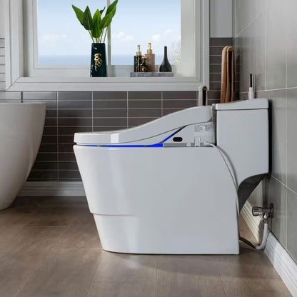 Revel One Piece 1.1GPF/1.6 GPF Dual Flush Elongated Toilet with Advance Smart Bidet Toilet in White