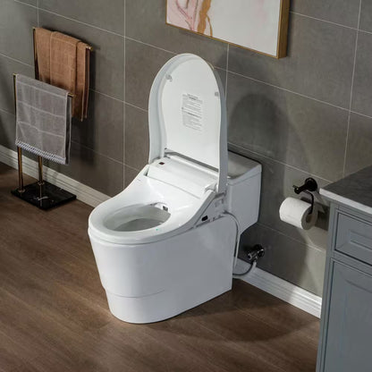 Revel One Piece 1.1GPF/1.6 GPF Dual Flush Elongated Toilet with Advance Smart Bidet Toilet in White