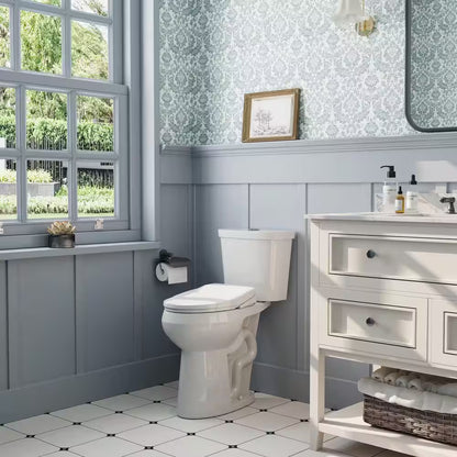21 In. Heightened 1.1/1.6 GPF Dual Flush Elongated Toilet in White Flush with Smart Bidet Seat, 2-Piece