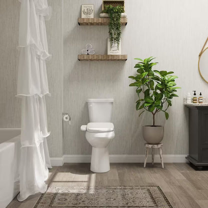 21 In. Extra Tall 2-Piece 1.28 GPF Single Flush Elongated Toilet in White Flush with Smart Bidet Seat
