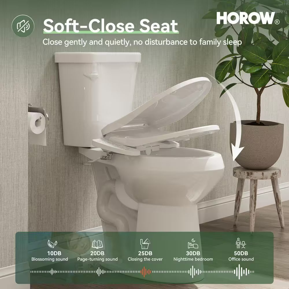 21 In. Extra Tall 2-Piece 1.28 GPF Single Flush Elongated Toilet in White Flush with Smart Bidet Seat