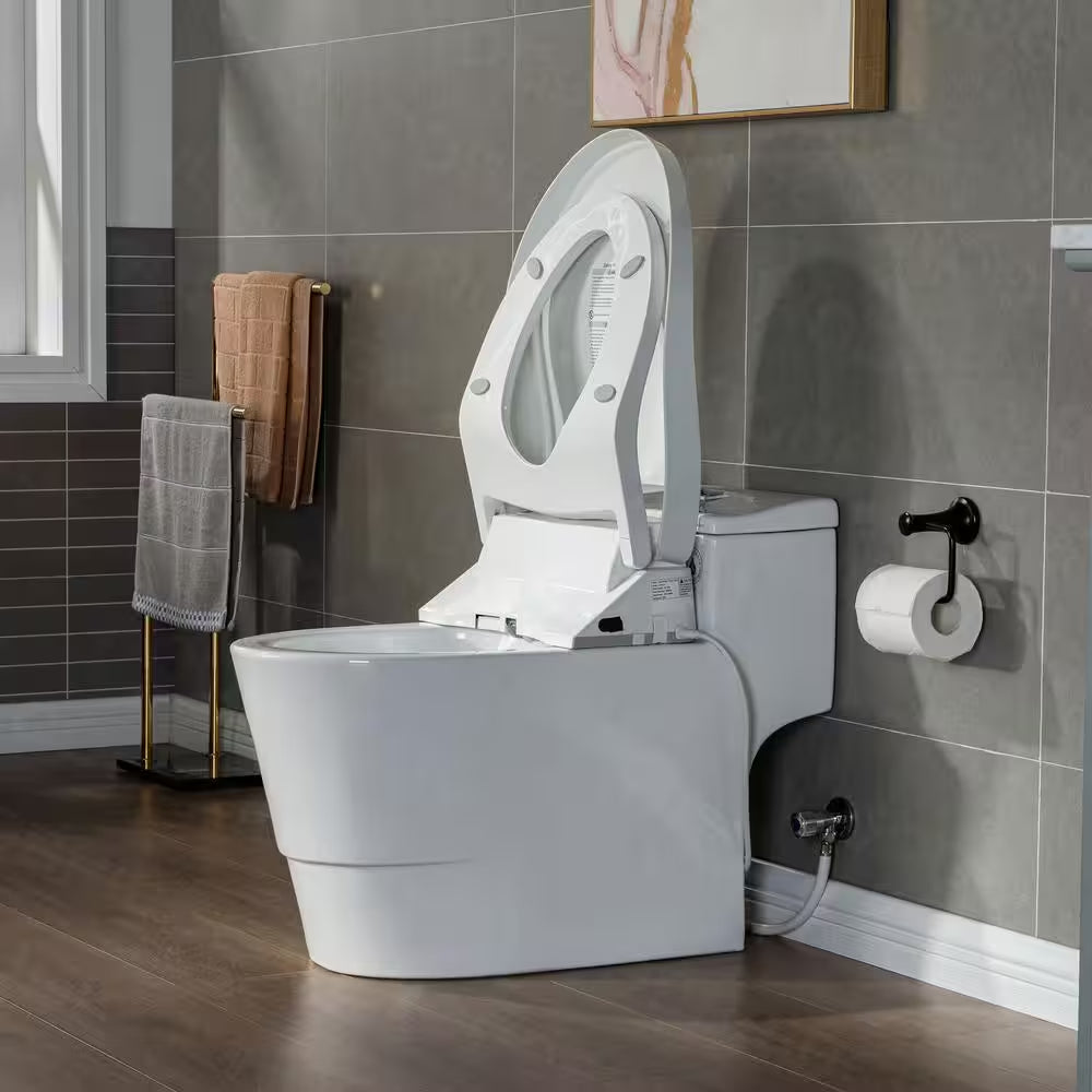Revel One Piece 1.1GPF/1.6 GPF Dual Flush Elongated Toilet with Advance Smart Bidet Toilet in White