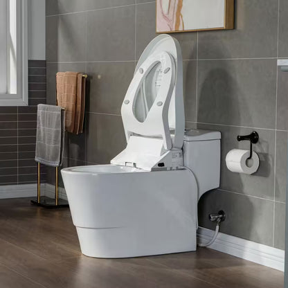 Revel One Piece 1.1GPF/1.6 GPF Dual Flush Elongated Toilet with Advance Smart Bidet Toilet in White