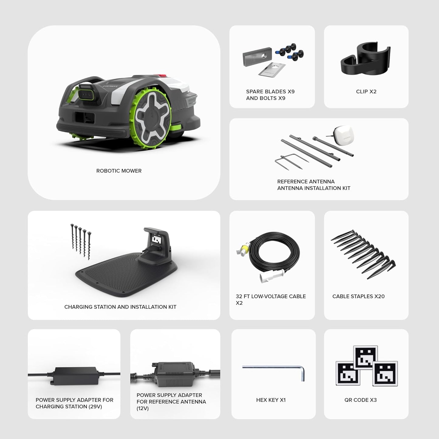Greenworks C20Z Wire-Free Robotic Lawn Mower, up to 1/2 Acre, Rtkvision Navigation, 24-Degree Slope Climbing, Smart Obstacle Avoidance, App Control with Electric Height Adjustment