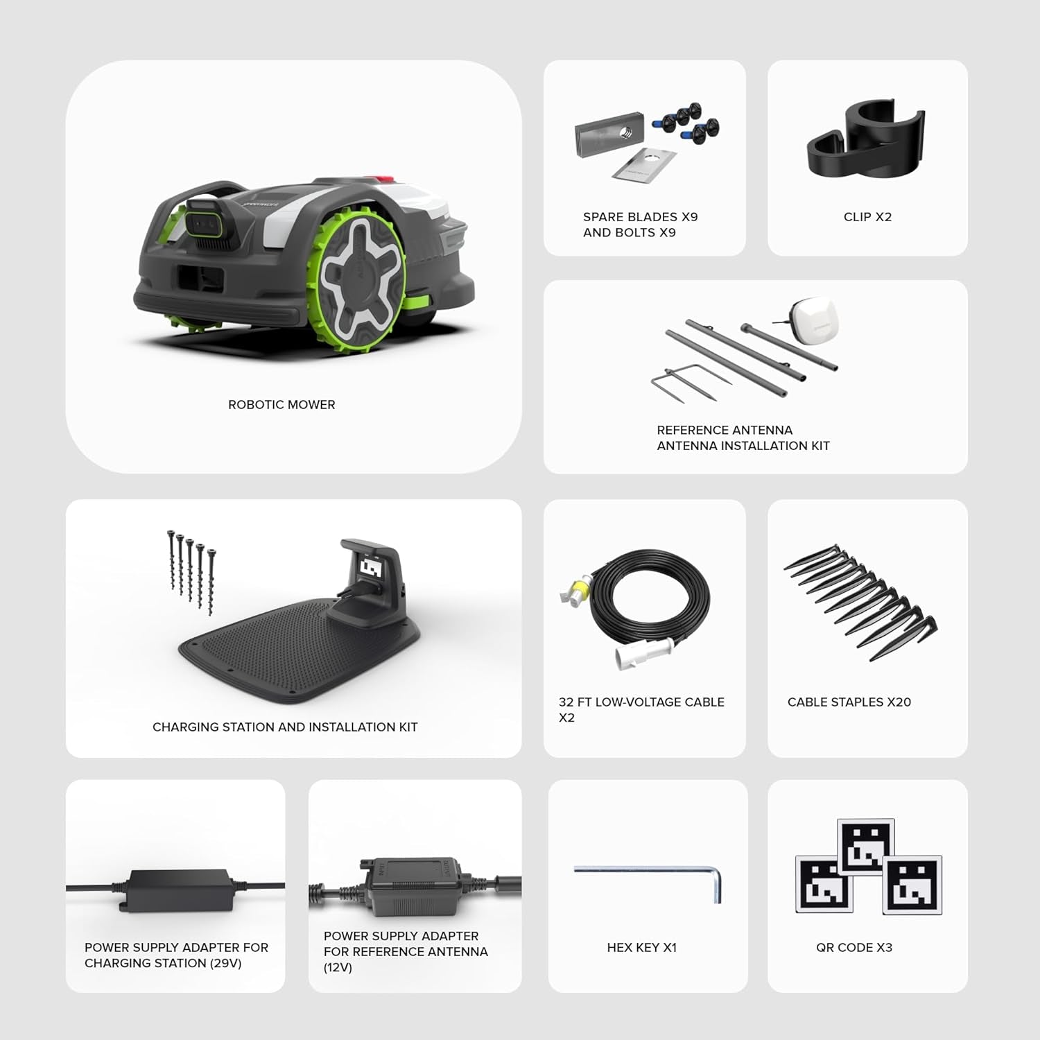 Greenworks C20Z Wire-Free Robotic Lawn Mower, up to 1/2 Acre, Rtkvision Navigation, 24-Degree Slope Climbing, Smart Obstacle Avoidance, App Control with Electric Height Adjustment