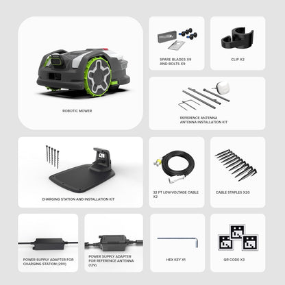Greenworks C20Z Wire-Free Robotic Lawn Mower, up to 1/2 Acre, Rtkvision Navigation, 24-Degree Slope Climbing, Smart Obstacle Avoidance, App Control with Electric Height Adjustment