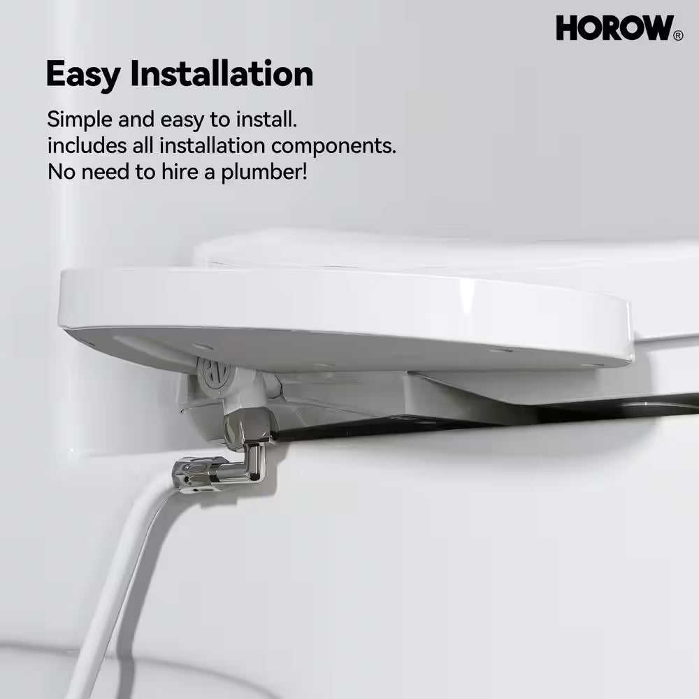 ADA Chair Height Elongated Bidet Toilet Combo Dual Flush 0.8/1.28 GPF in White with Electric Bidet Seat, Warm Air Dryer
