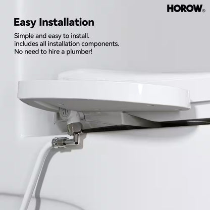 ADA Chair Height Elongated Bidet Toilet Combo Dual Flush 0.8/1.28 GPF in White with Electric Bidet Seat, Warm Air Dryer