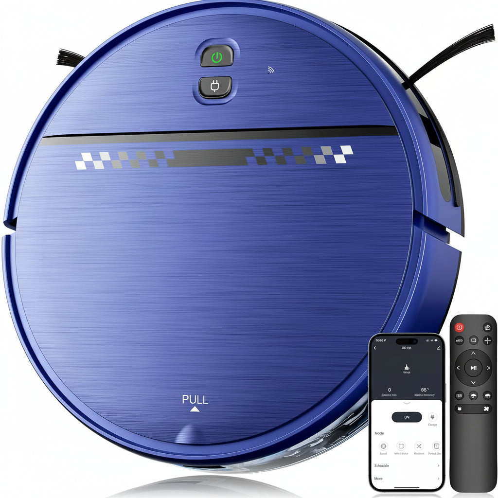 Robot Vacuum and Mop Combo for Pet Hair, Robotic Vacuum for Hard Floors and Carpets, 2.87'' Ultra-Slim, with 3D Obstacle Avoidance, Wi-Fi/App/Voice Controlled, Self-Charging