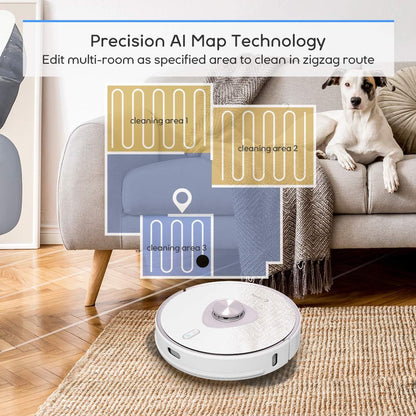 L900W Robot Vacuum, Robotic Vacuum Cleaner and Mop with LIDAR Navigation, Precision AI Mapping and Intelligent Mopping, 2700Pa Suction Z-Zag Routing, Carpets Boost, No-Go Zones, Wi-Fi Connected