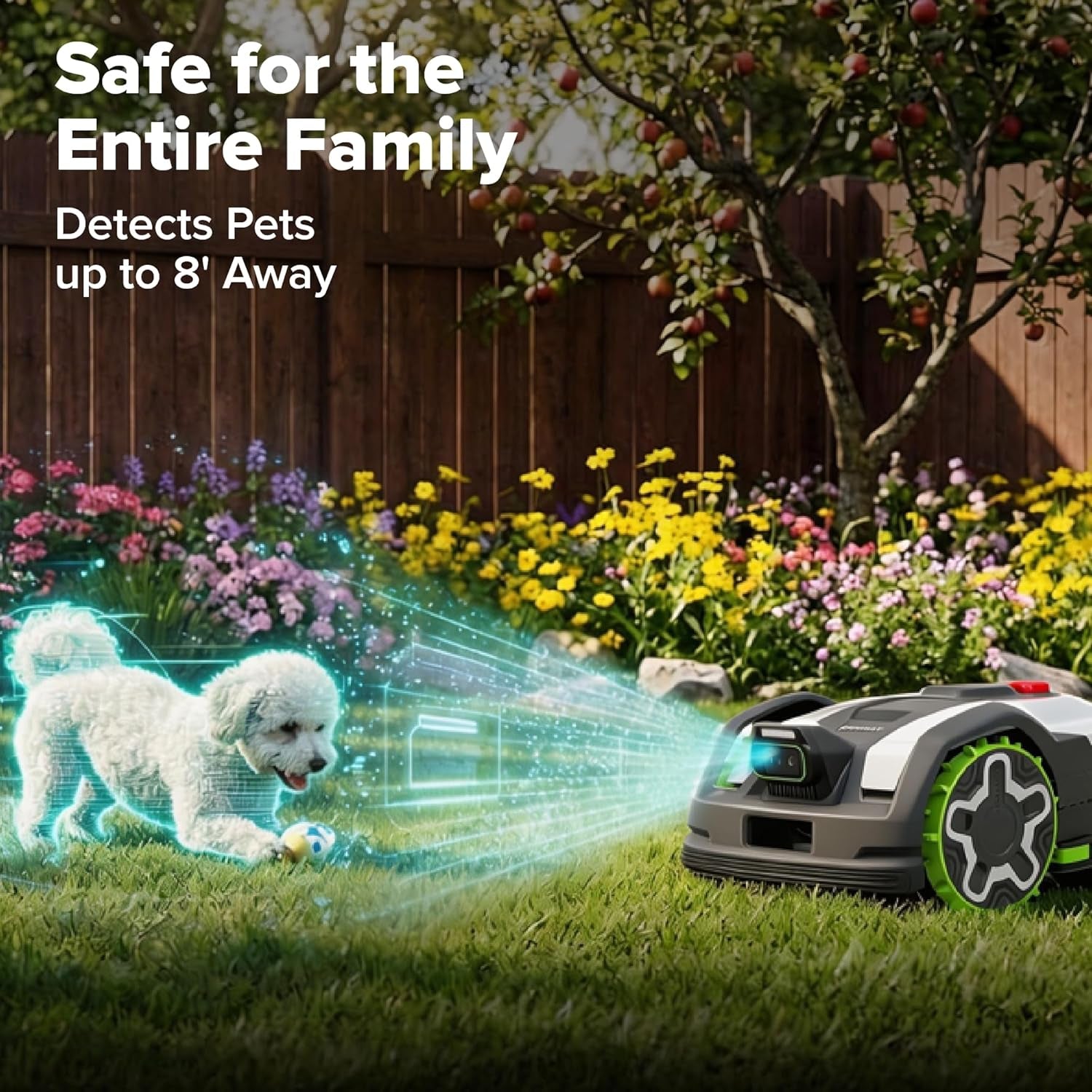 Greenworks C20Z Wire-Free Robotic Lawn Mower, up to 1/2 Acre, Rtkvision Navigation, 24-Degree Slope Climbing, Smart Obstacle Avoidance, App Control with Electric Height Adjustment