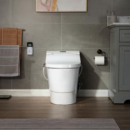 Revel One Piece 1.1GPF/1.6 GPF Dual Flush Elongated Toilet with Advance Smart Bidet Toilet in White